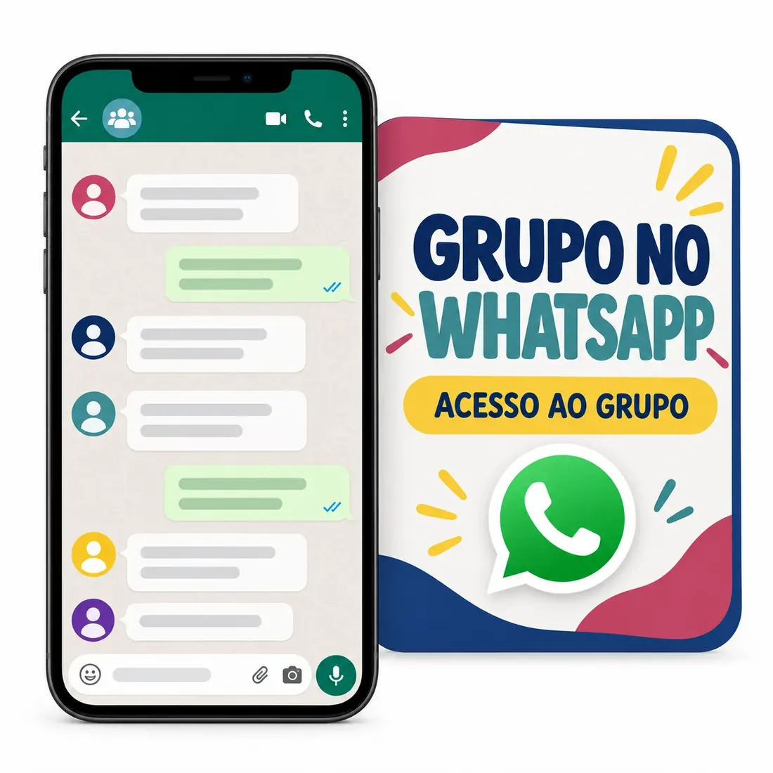 Mockup ilustrativo do bônus Acesso ao Grupo no WhatsApp