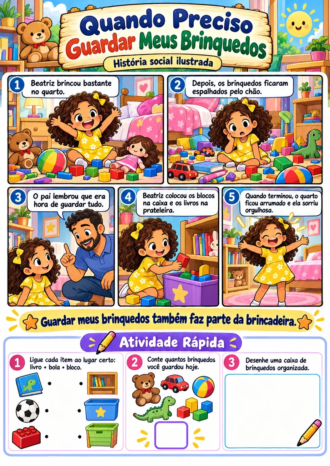 Amostra visual de história social ilustrada